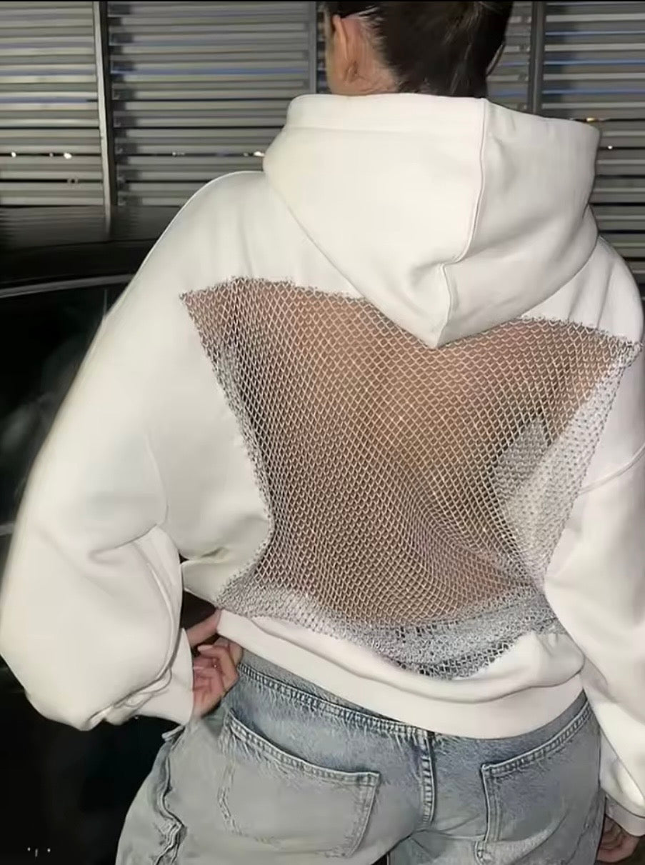 hoodie maille métallique